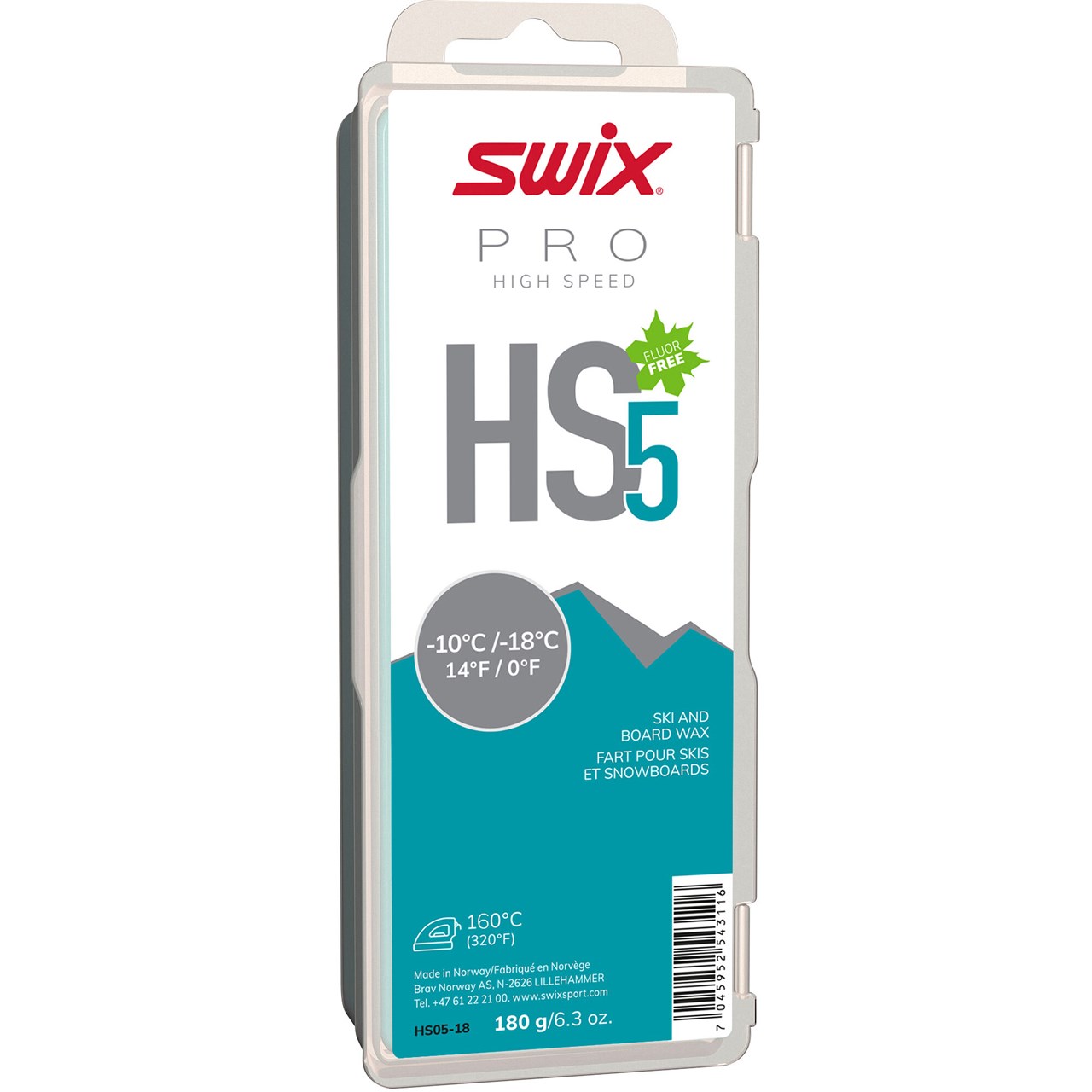 HS05-90 Парафин SWIX Turguose (-10/-18) р.180гр.