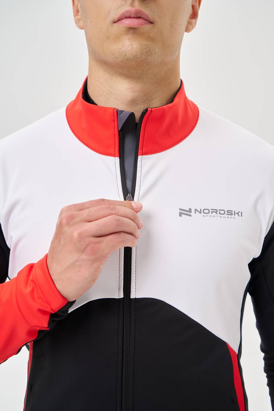 NSM609392 Тренировочная куртка Nordski Pro 2.0 White/Black/Red