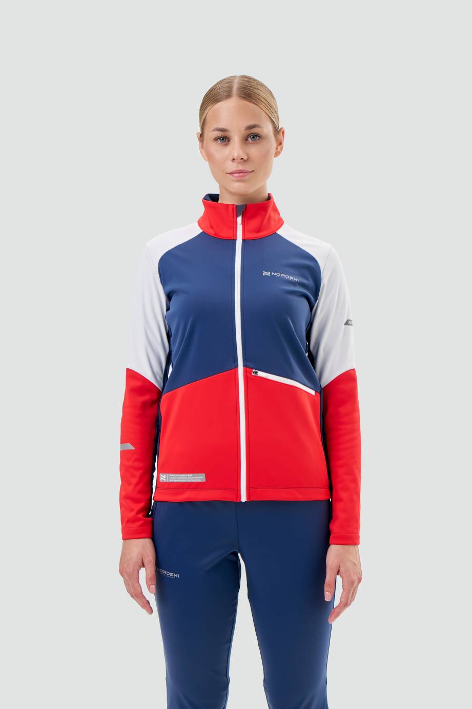 NSW621391 Тренировочная куртка Nordski Pro 2.0 White/Red/Blue W