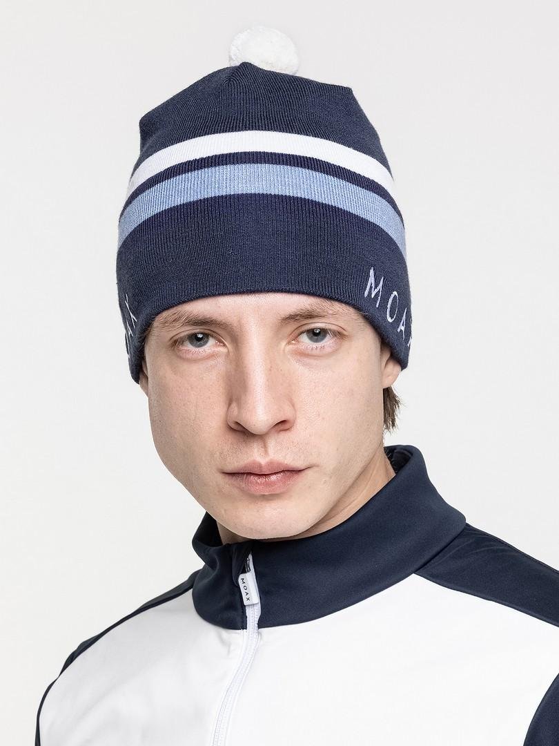 23575M Шапка Moax Tradition Sport stripe 72100 серо-синий