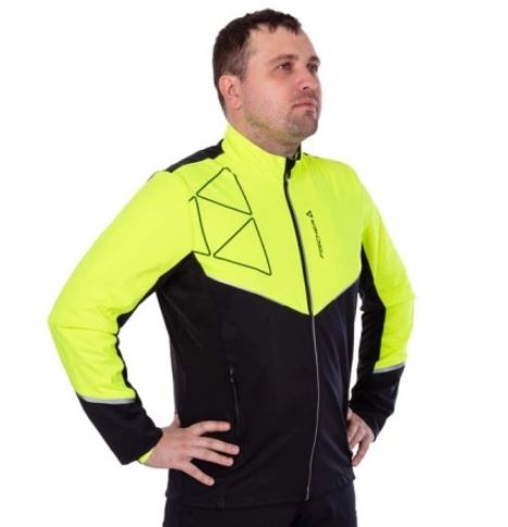 GR8207-103 Куртка муж. FISCHER Softshell Light черн./лимон. р.52