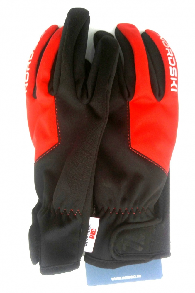 NSJ147190 Перчатки NordSki Jr Racing WS black/red р.L