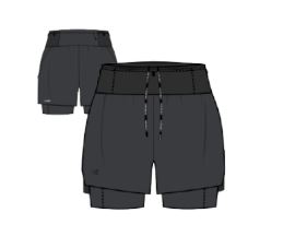 NSW1111100 Шорты 2 в 1 Nordski Trail Black W