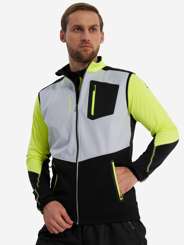 GR8119-109 Муж.жилет FISCHER Softshell Warm (черно-сер.)
