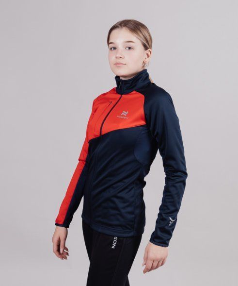 NSJ802021 Куртка разминочная дет. NORDSKI Premium Blueberry/Red р.152