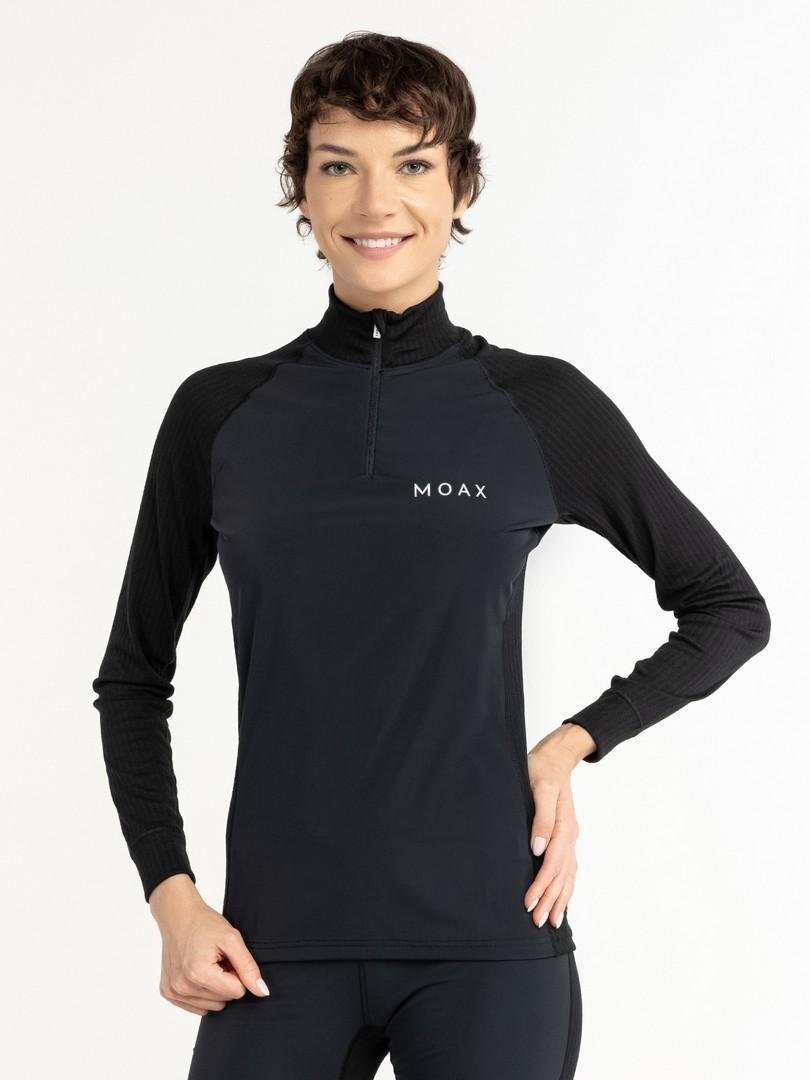 MX114050 Термофутболка Moax Race Wind LS с воротн. жен. 10000 черный