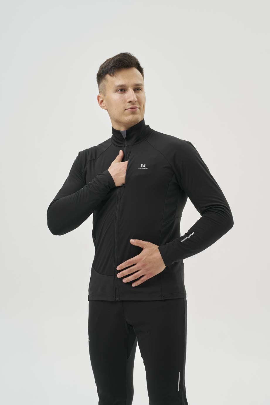 NSM666100 Тренировочная куртка Nordski Race Black