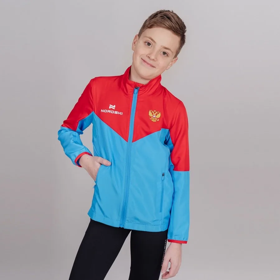 NSJ298700 Ветровка дет. NordSki Premium blue/red р.164